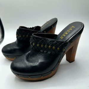 Ralph Lauren leather black clogs size 7.5